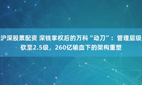 沪深股票配资 深铁掌权后的万科“动刀”：管理层级砍至2.5级，260亿输血下的架构重塑