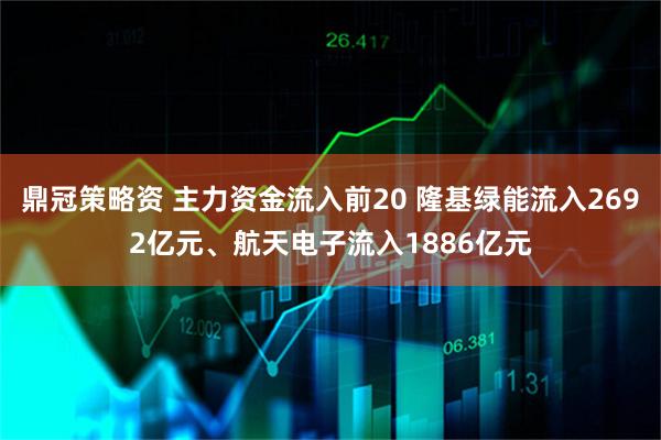 鼎冠策略资 主力资金流入前20 隆基绿能流入2692亿元、航天电子流入1886亿元